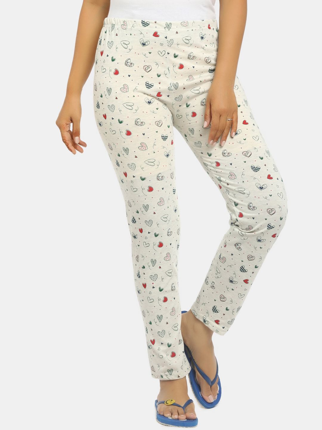 V-Mart Women Beige Printed Lounge Pants Price in India