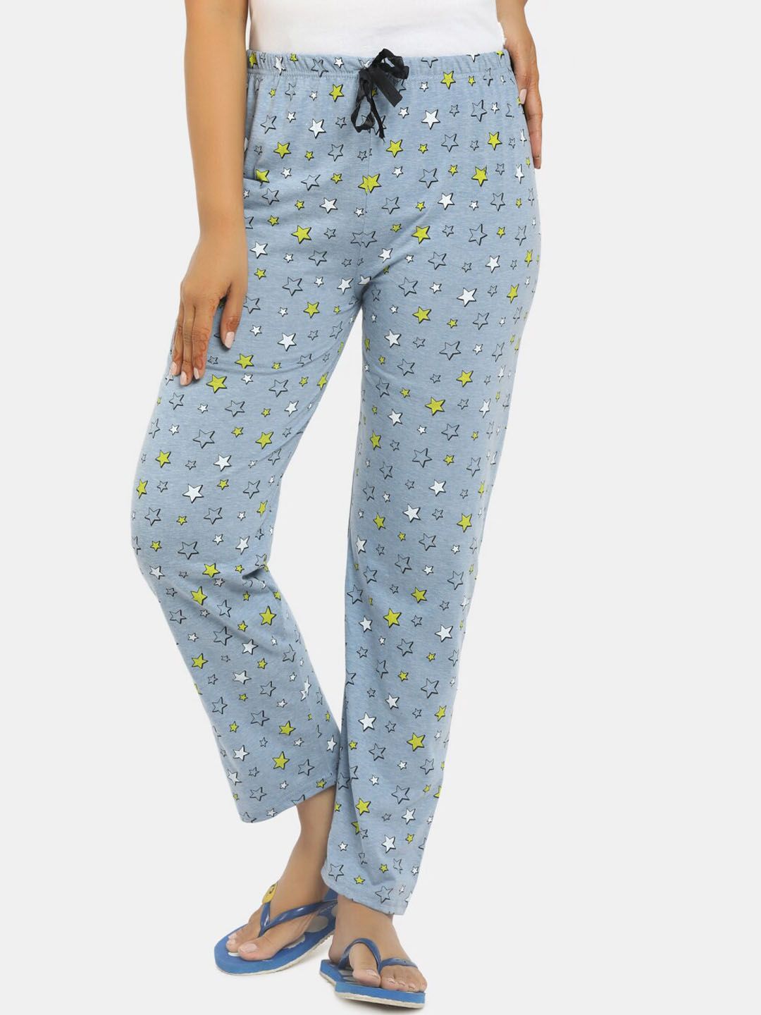 V-Mart Women Blue Printed Lounge Pant Price in India