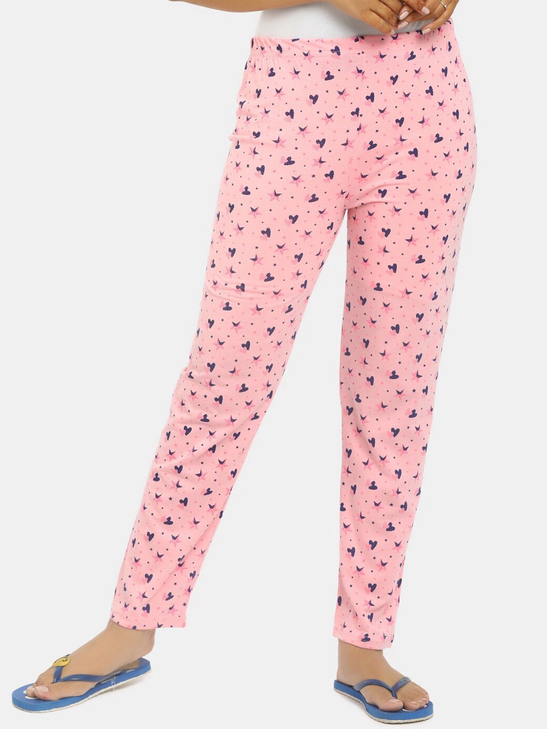 V-Mart Women Pink Printed Lounge Pants Price in India