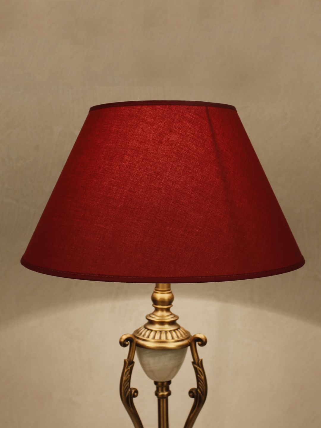 THE LIGHT STORE Maroon Bedside Standard Table Top Lamp Price in India