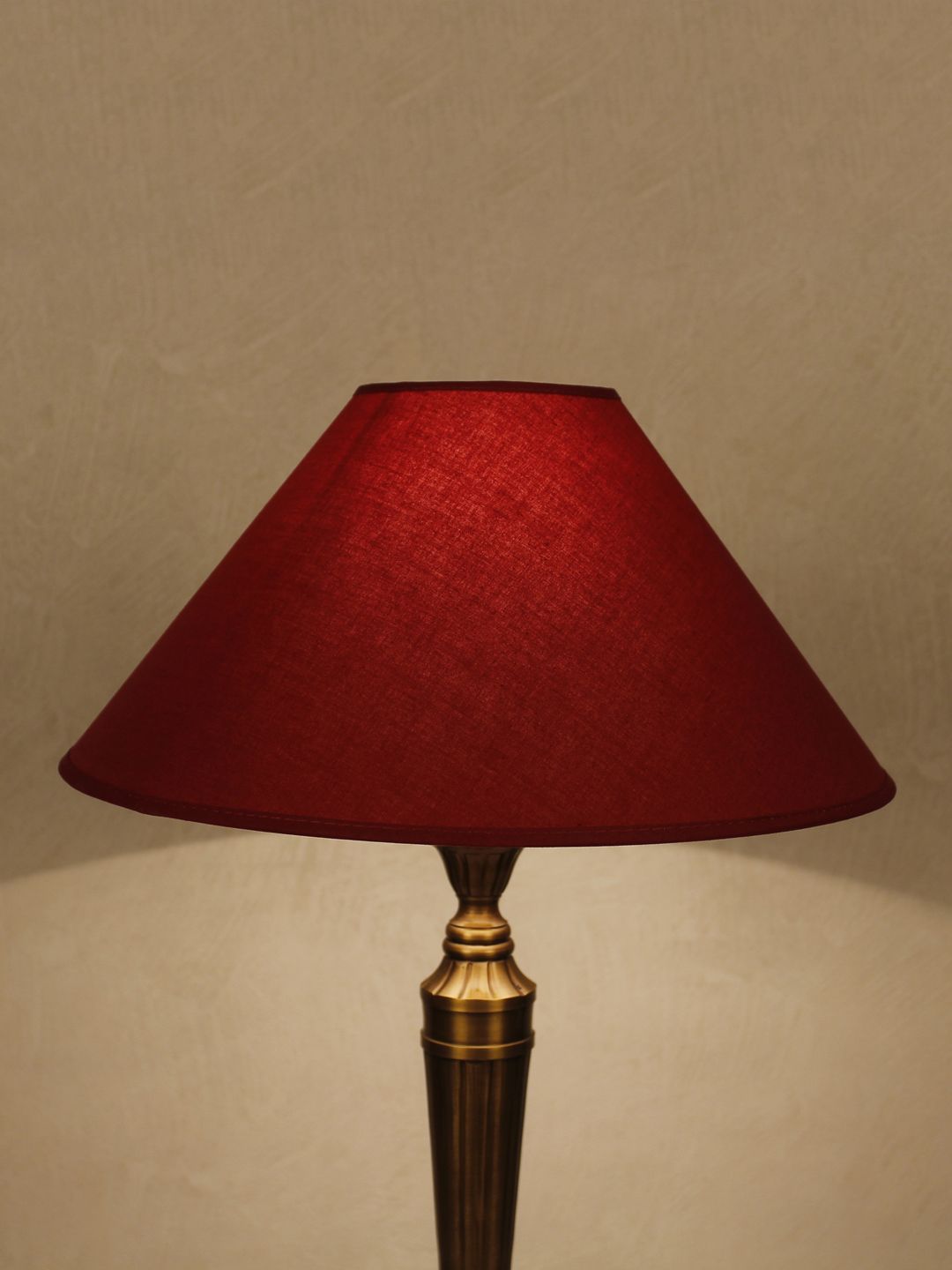 THE LIGHT STORE Maroon Solid Contemporary Table Top Lamp Shade Price in India