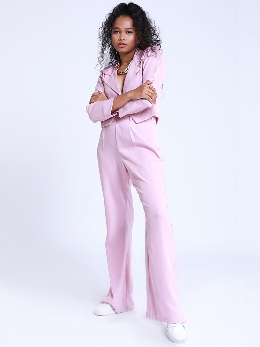 MISSY Women Pink Slim Fit High-Rise Pleated Trouser Price in India