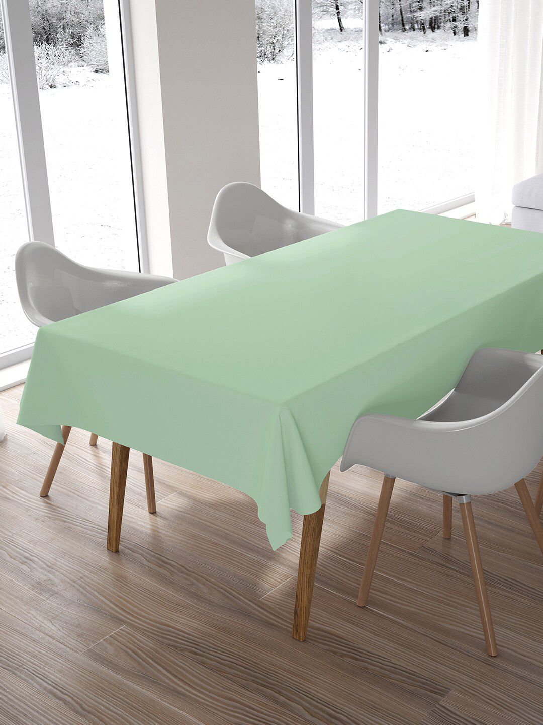 Encasa Homes Green Solid 6 Seater Table Cloth Price in India