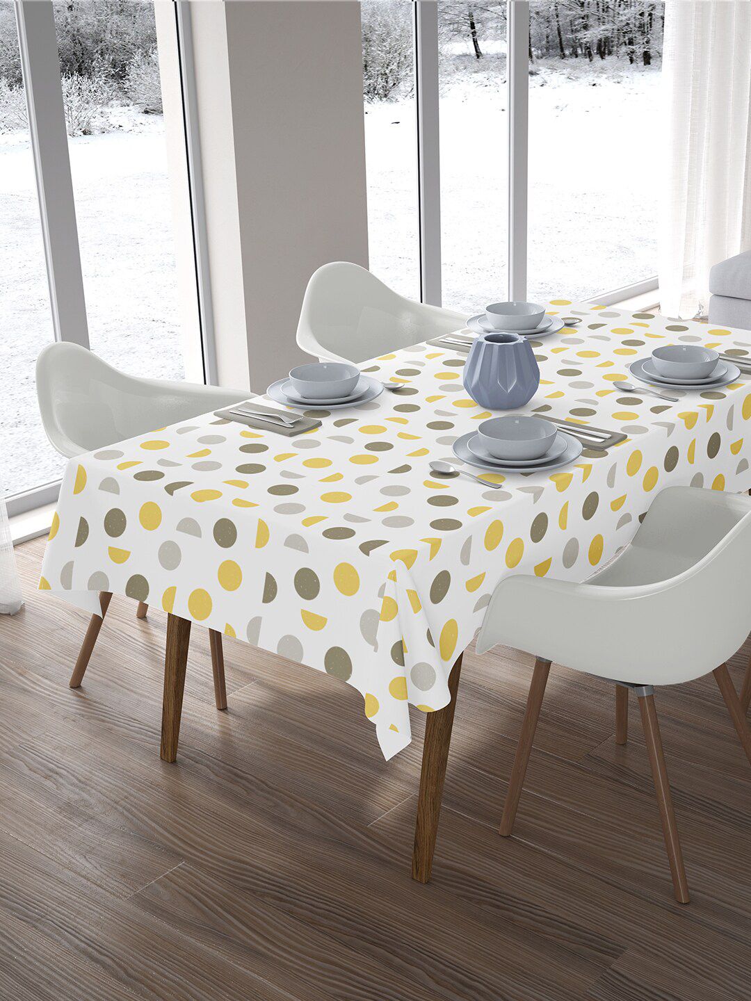 Encasa Homes Unisex Yellow Table Cloth Price in India