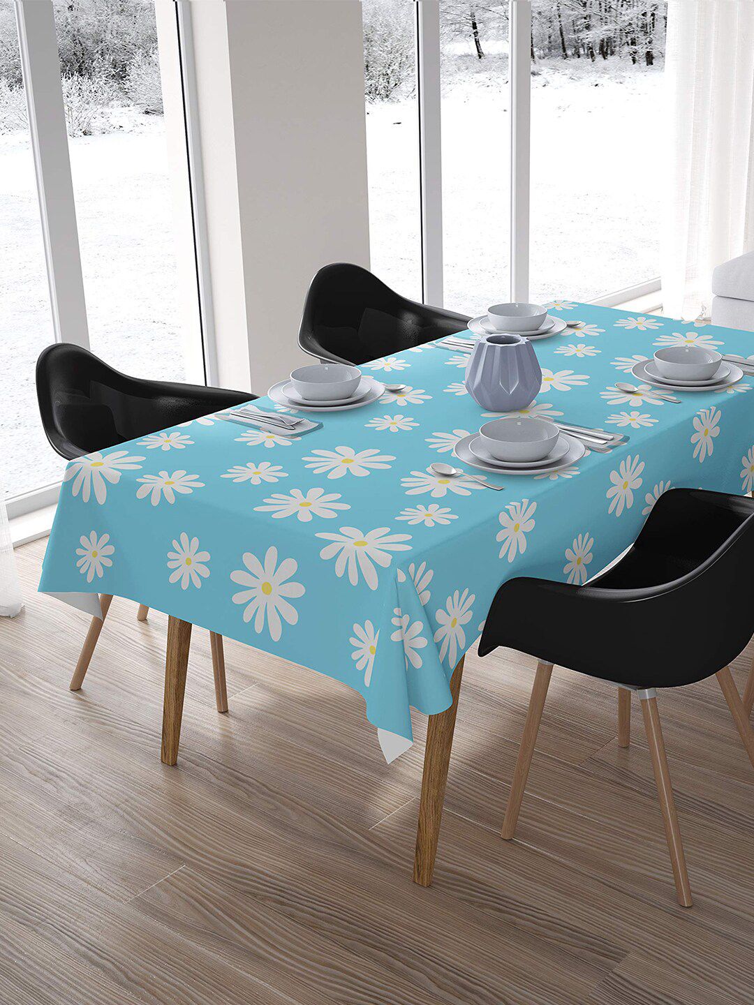 Encasa Homes Unisex Blue Table Cloth Price in India