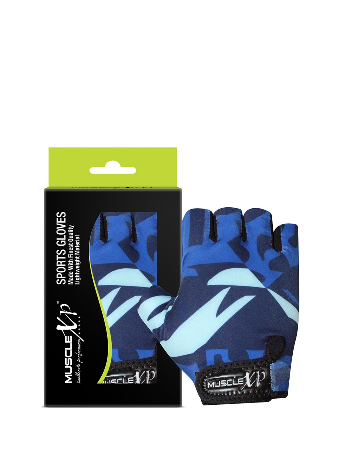 MuscleXP Stout Blue Fitness Sports Gym Gloves Price in India