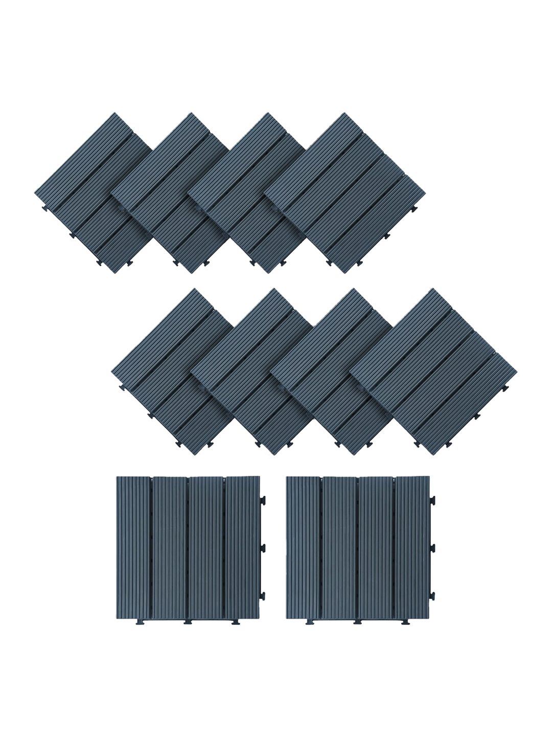 Sharpex Grey 10 Pieces Polypropylene Deck Tiles Price in India