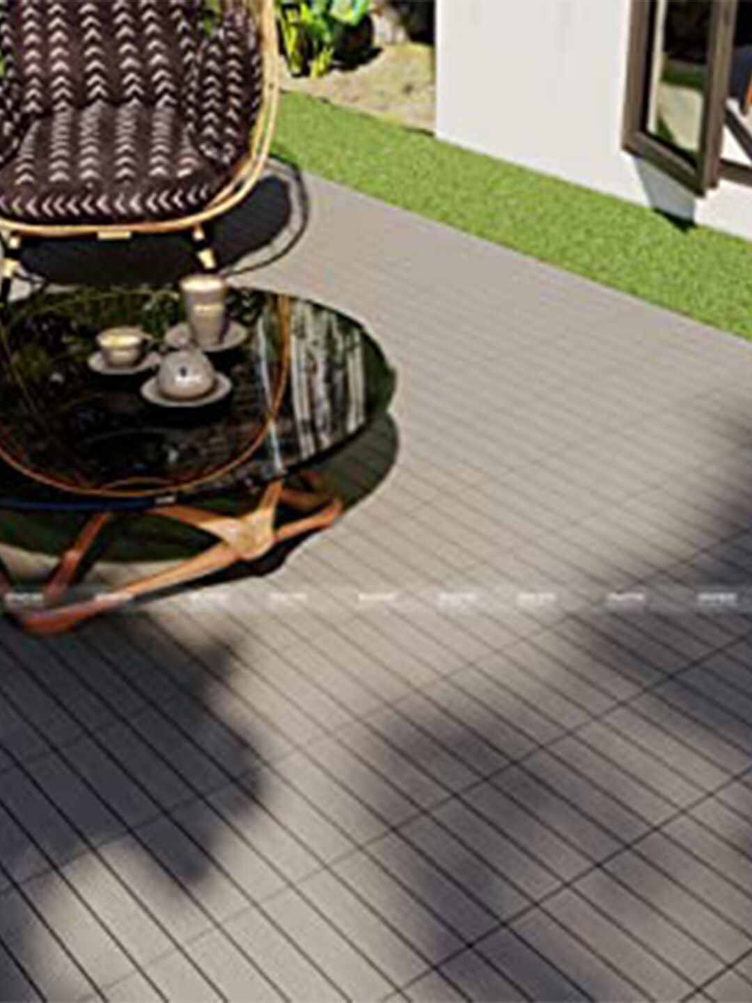 Sharpex Grey Solid PVC Deck Tile Price in India