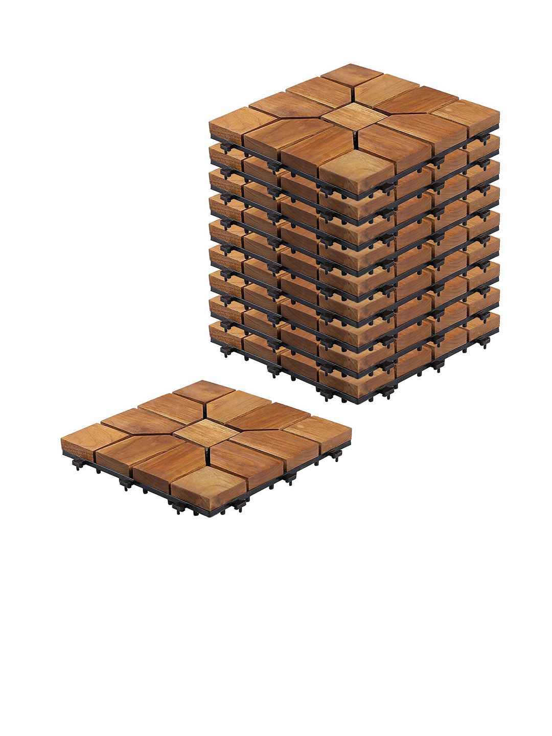 Sharpex Brown Textured Teak Wood Tiles Price in India
