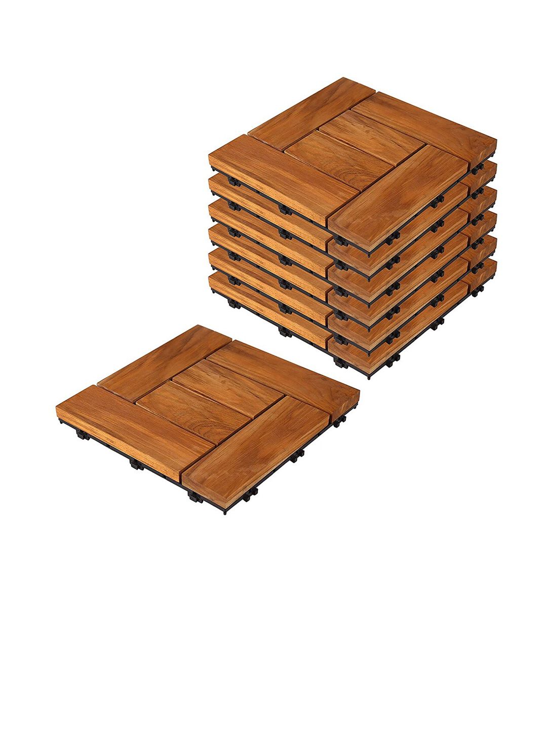 Sharpex Pack of 6 Brown Deck Tiles Price in India