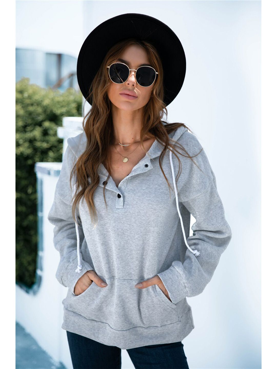 BoStreet Women Grey Hooded Sweatshirt Price in India