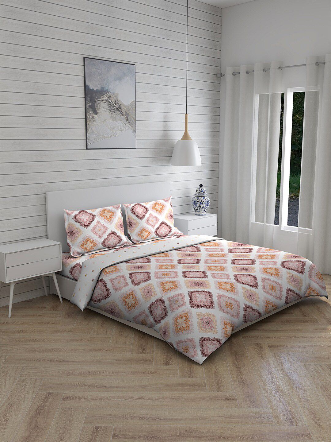Boutique Living India  Brown Printed Bedding Set Price in India