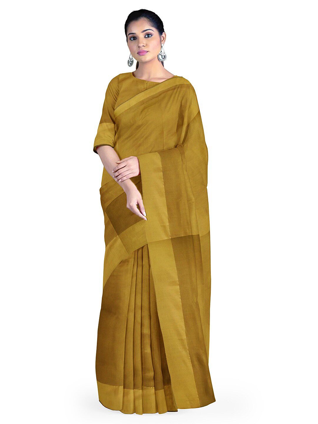 KALINI Gold-Toned Silk Cotton Sungudi Saree Price in India