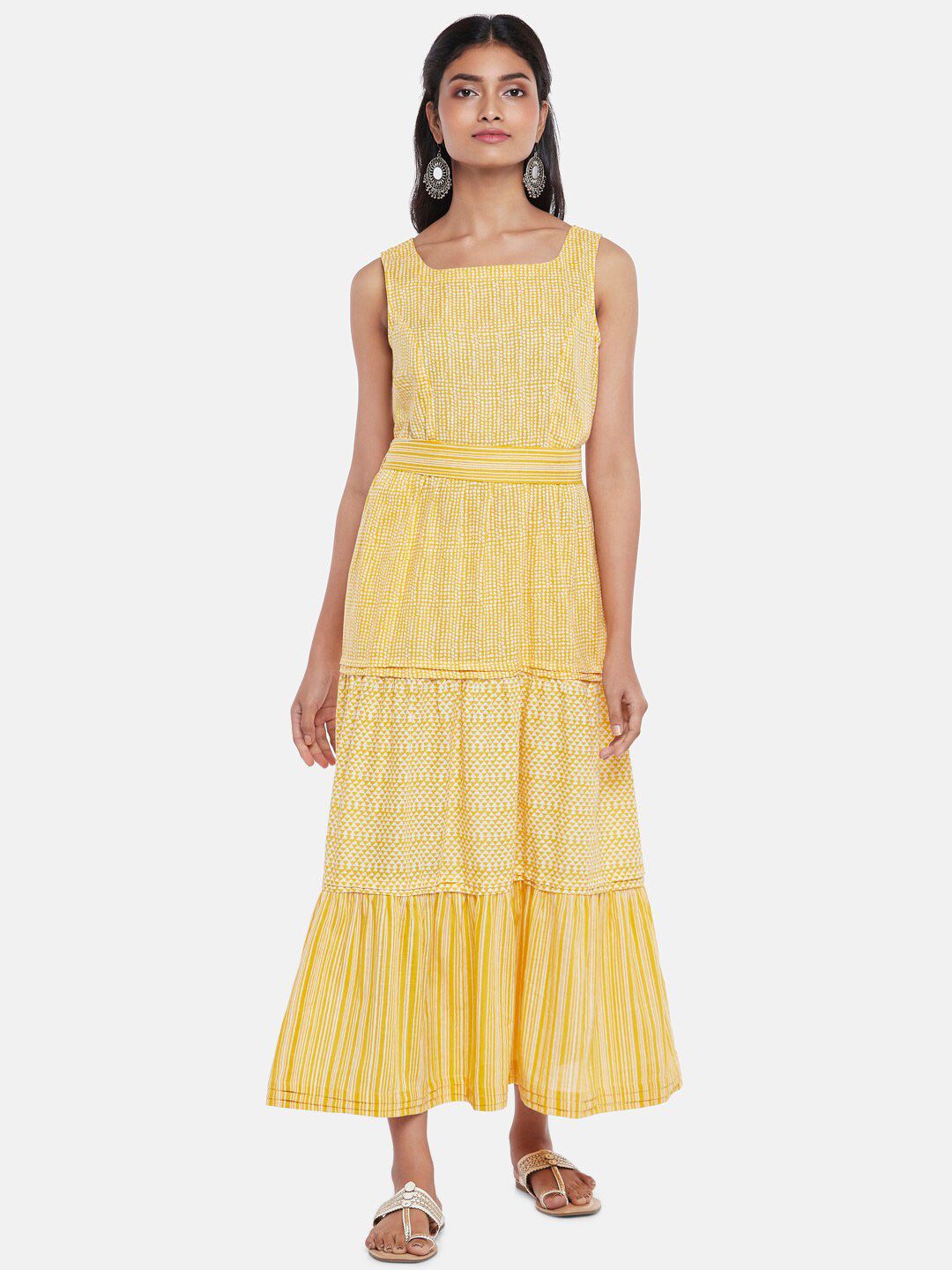 AKKRITI BY PANTALOONS Mustard Yellow Maxi Dress Price in India