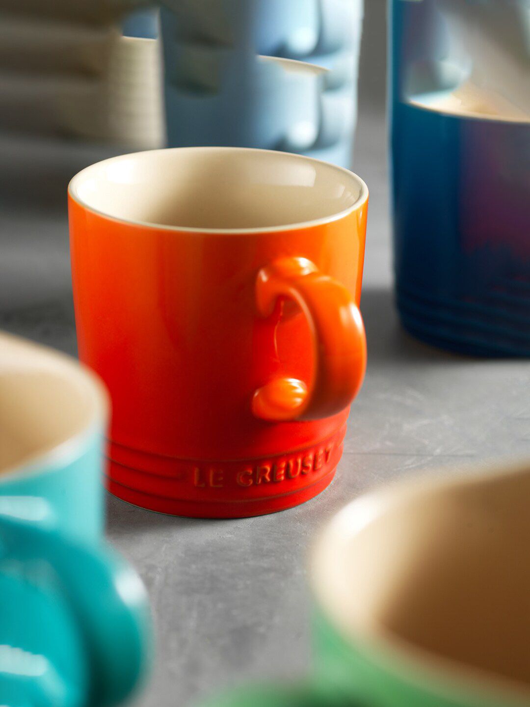LE CREUSET Orange Solid Stoneware Glossy Mug Price in India