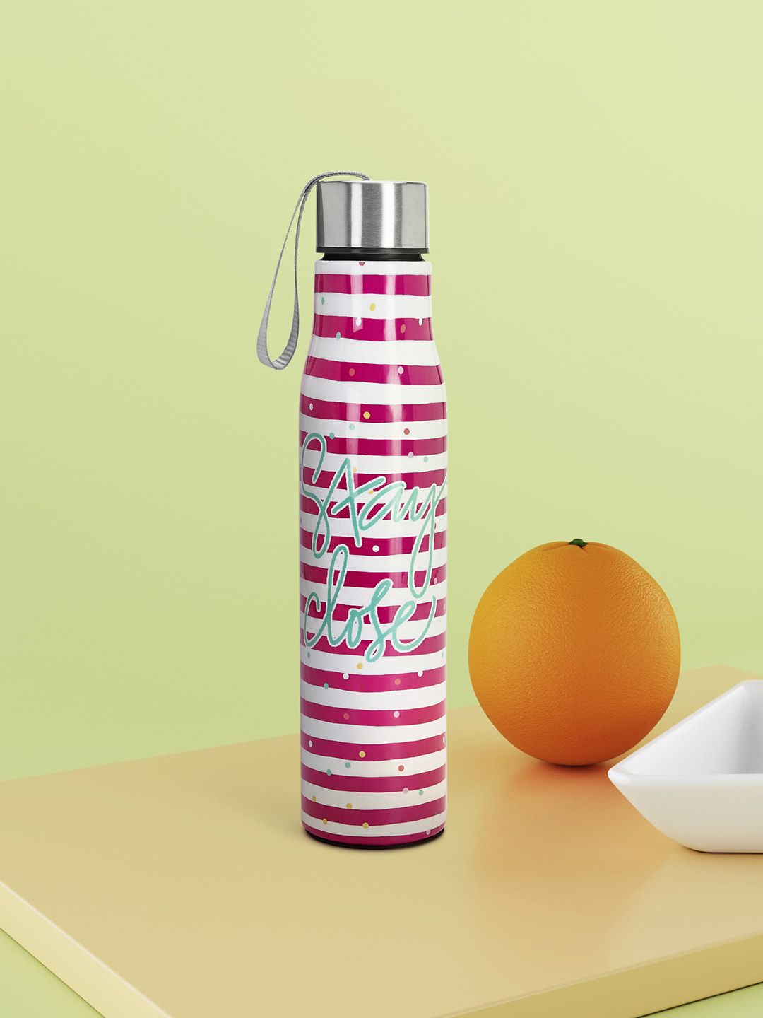 Living scapes by Pantaloons Pink Stainless Steel Water Bottle Price in India