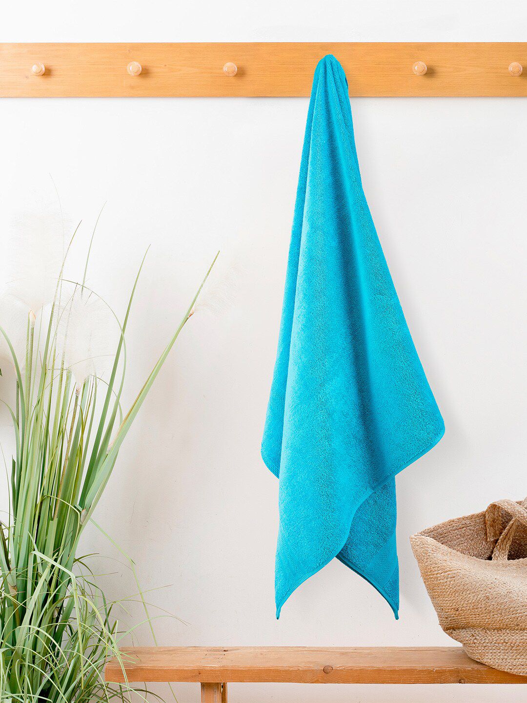 Layers Blue Solid 400 GSM Pure Cotton Bath Towel Price in India