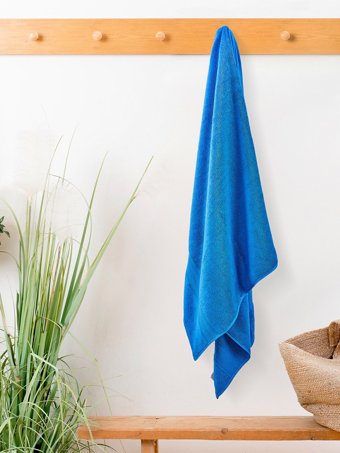 Layers Blue Solid 400 GSM Pure Cotton Bath Towel Price in India