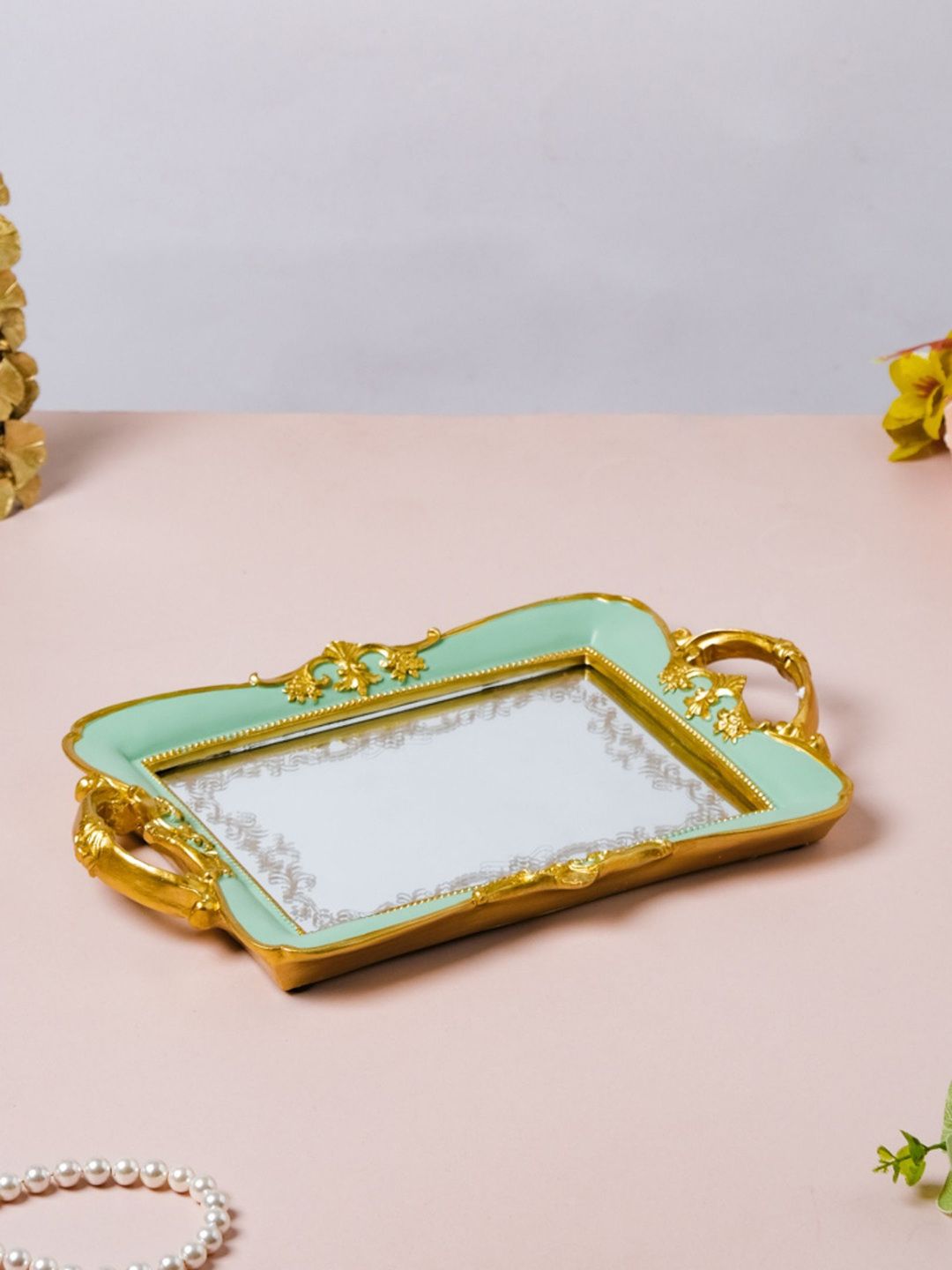 Nestasia Blue & Gold-Toned Decorative Trays Price in India