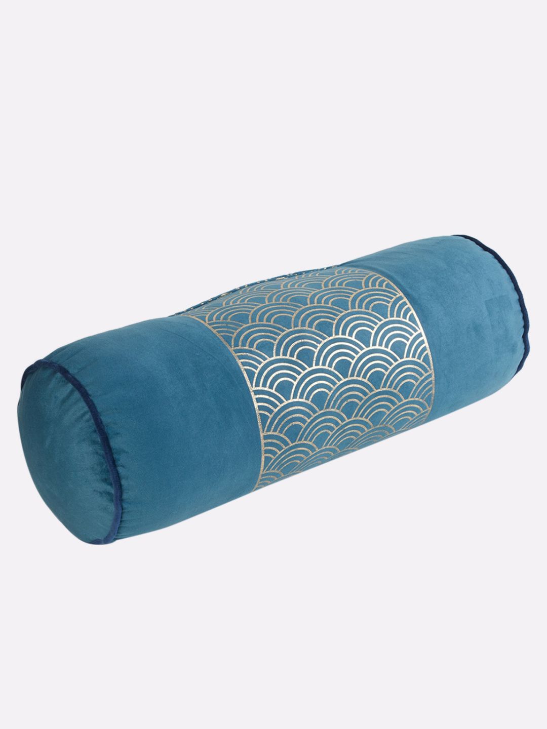 Home Centre Blue Foil Printed Filled Bolster Pillow Price in India