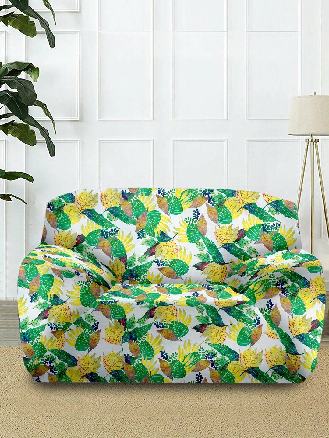 Cortina Green Printed 1-Seater Sofa Cover Price in India