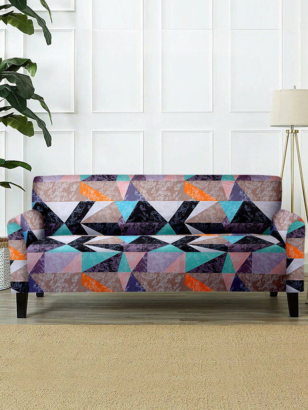 Cortina Multi-Coloured Printed 3-Seater Sofa Cover Price in India