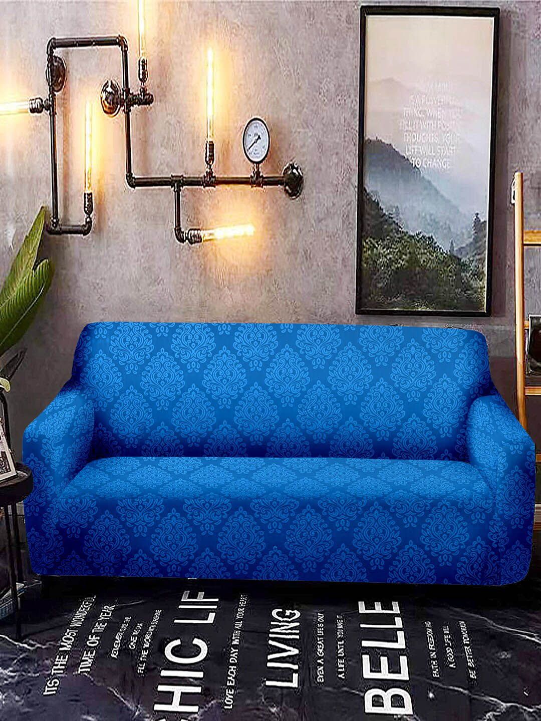 Cortina Blue Printed 2-Seater Sofa Cover Price in India