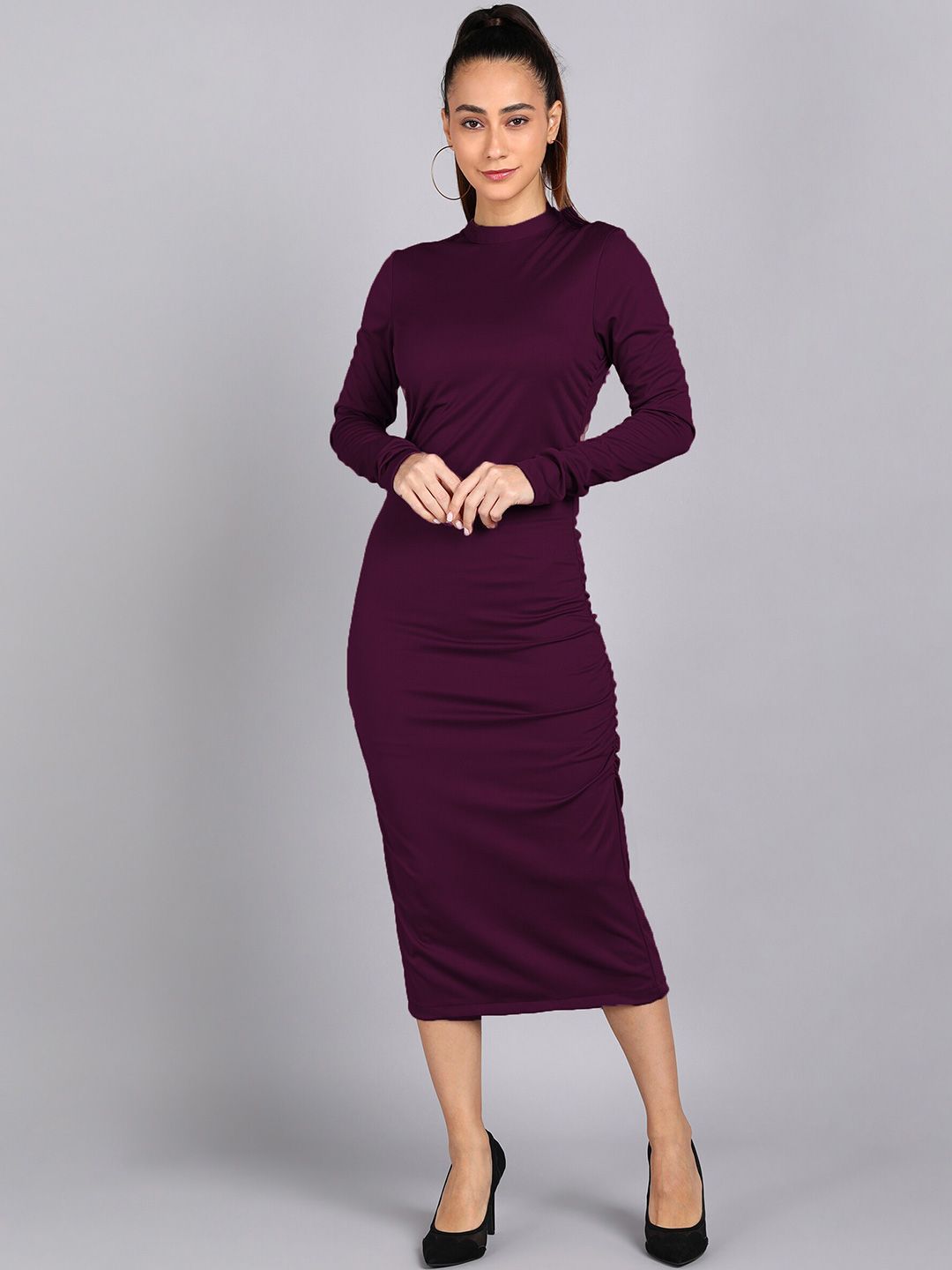 shashvi Purple Sheath Midi Dress Price in India