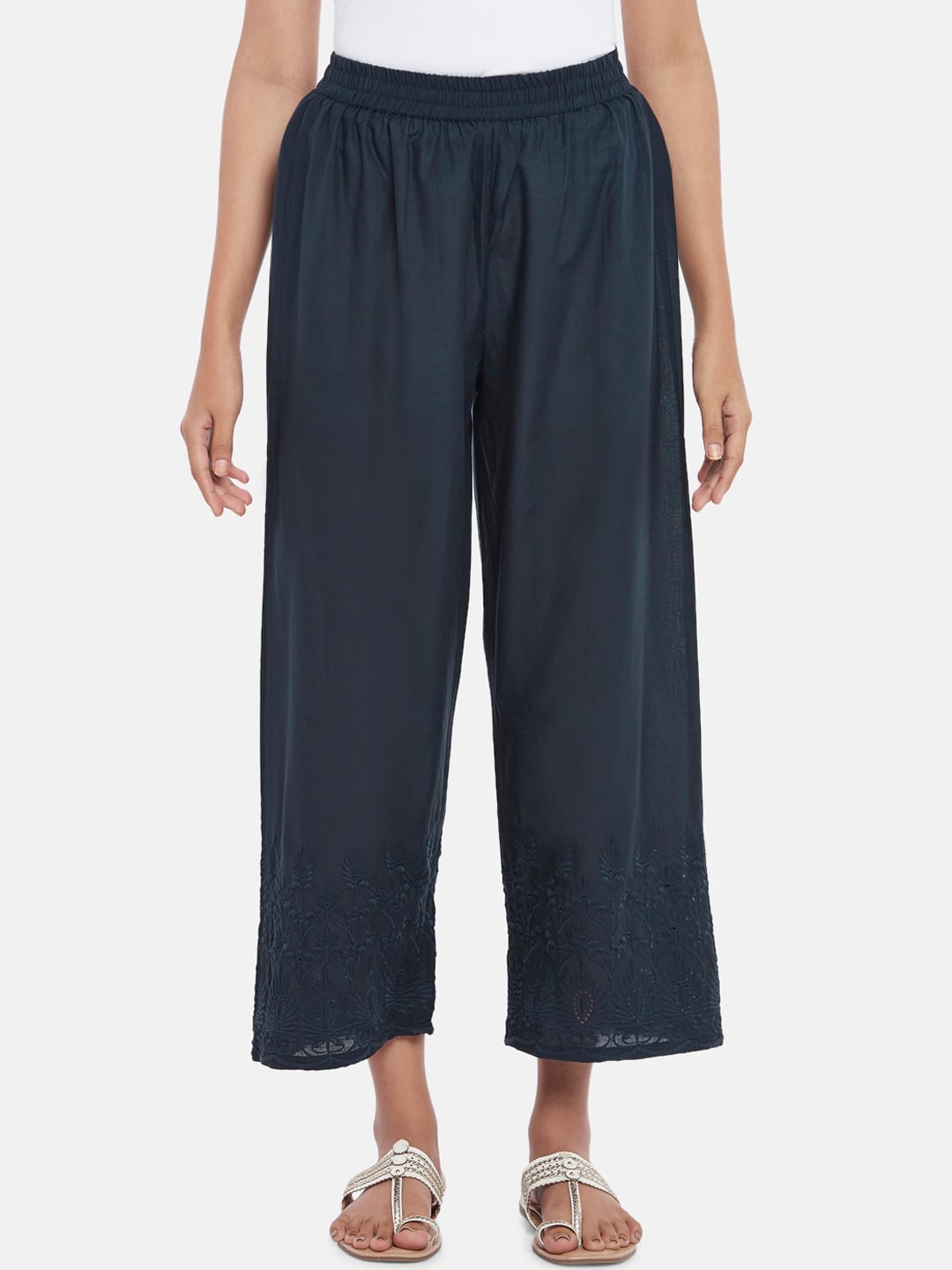 RANGMANCH BY PANTALOONS Women Blue Culottes Trousers Price in India