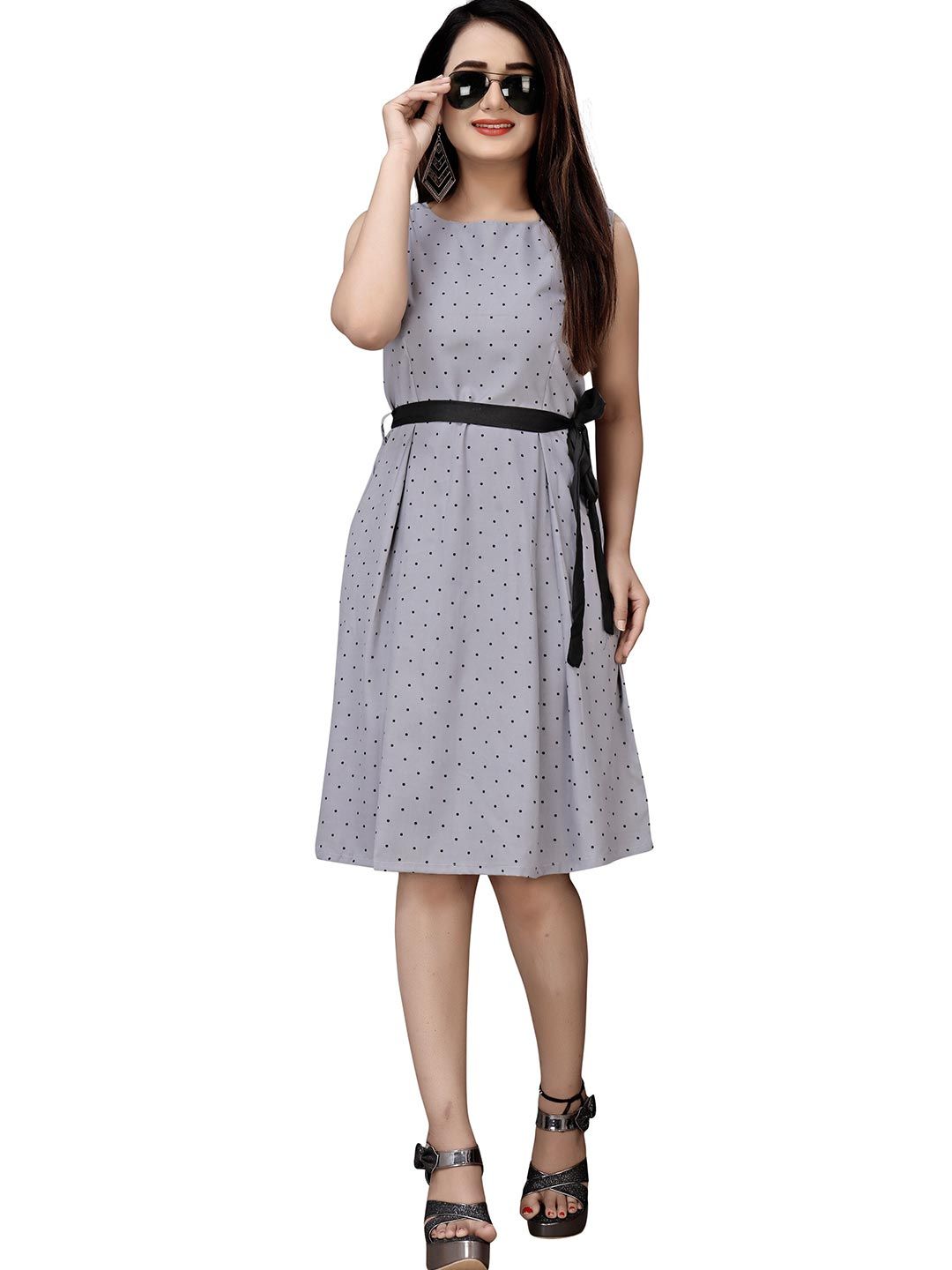 MODLI 20 FASHION Grey Crepe Dress Price in India