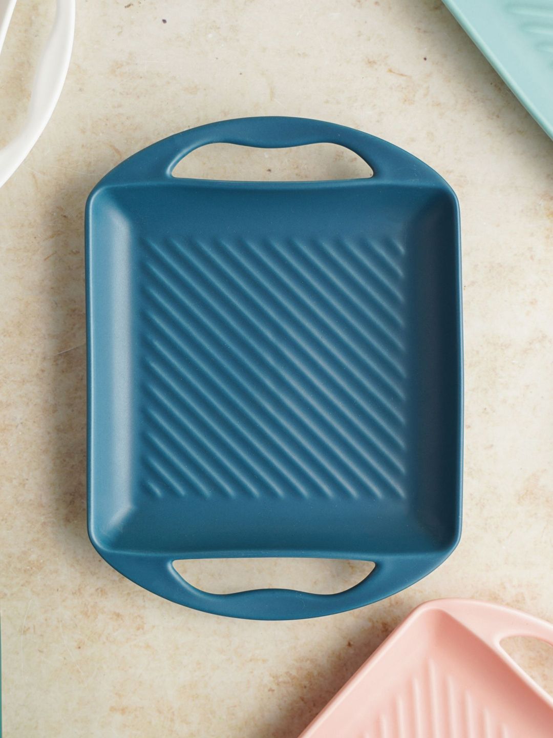 Nestasia Blue Solid Square Baking Tray Small Price in India