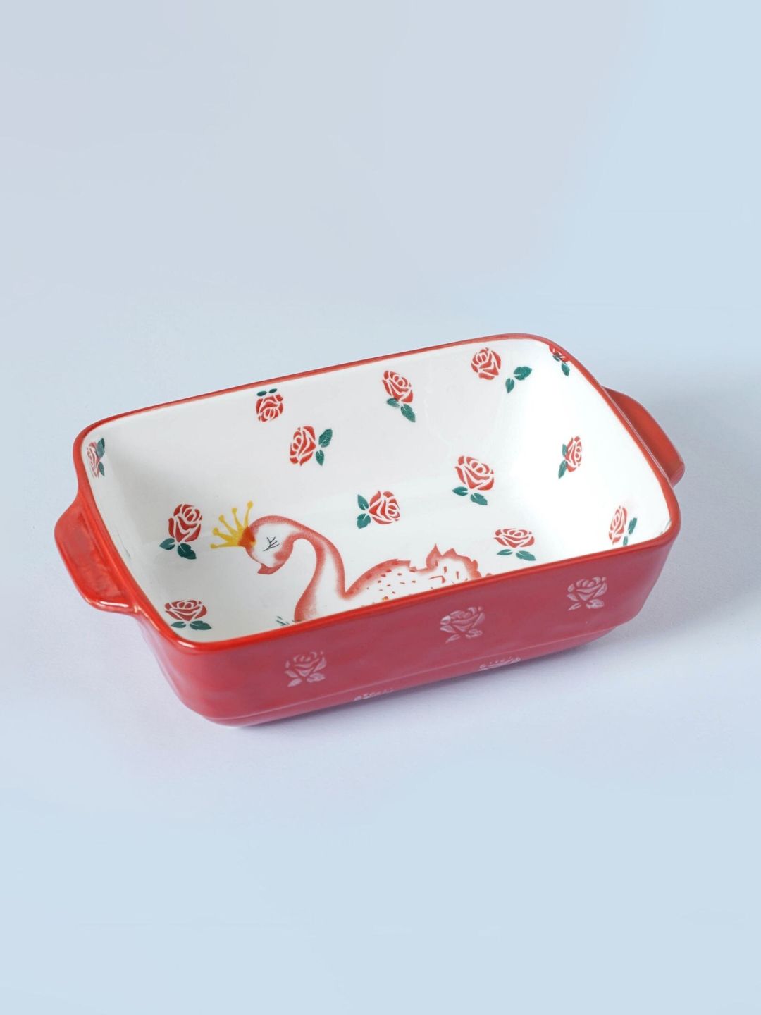 Nestasia White & Red Printed Baking Dish Price in India