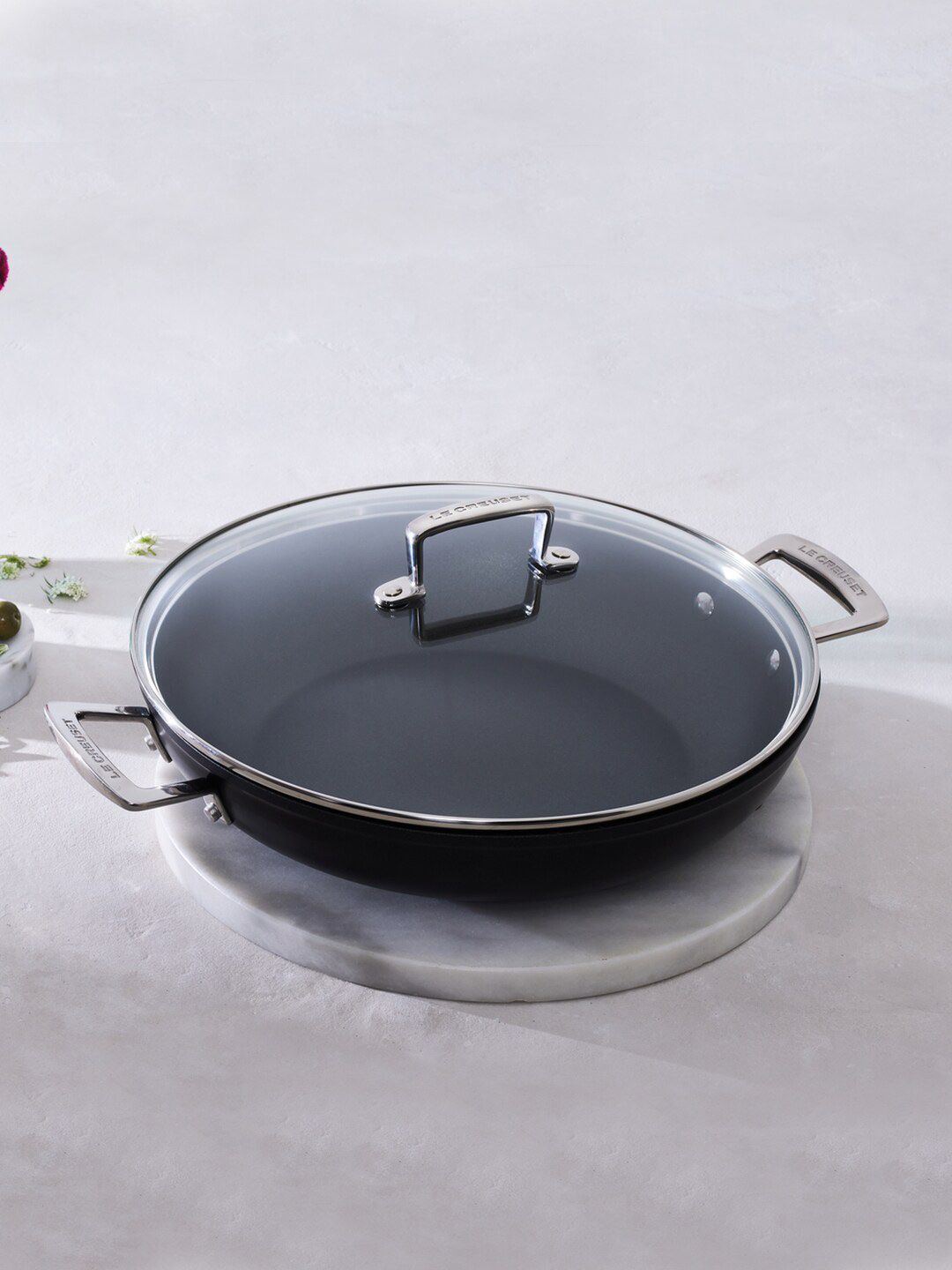 LE CREUSET Silver & Black Solid Stainless Steel Sauce Pan Price in India