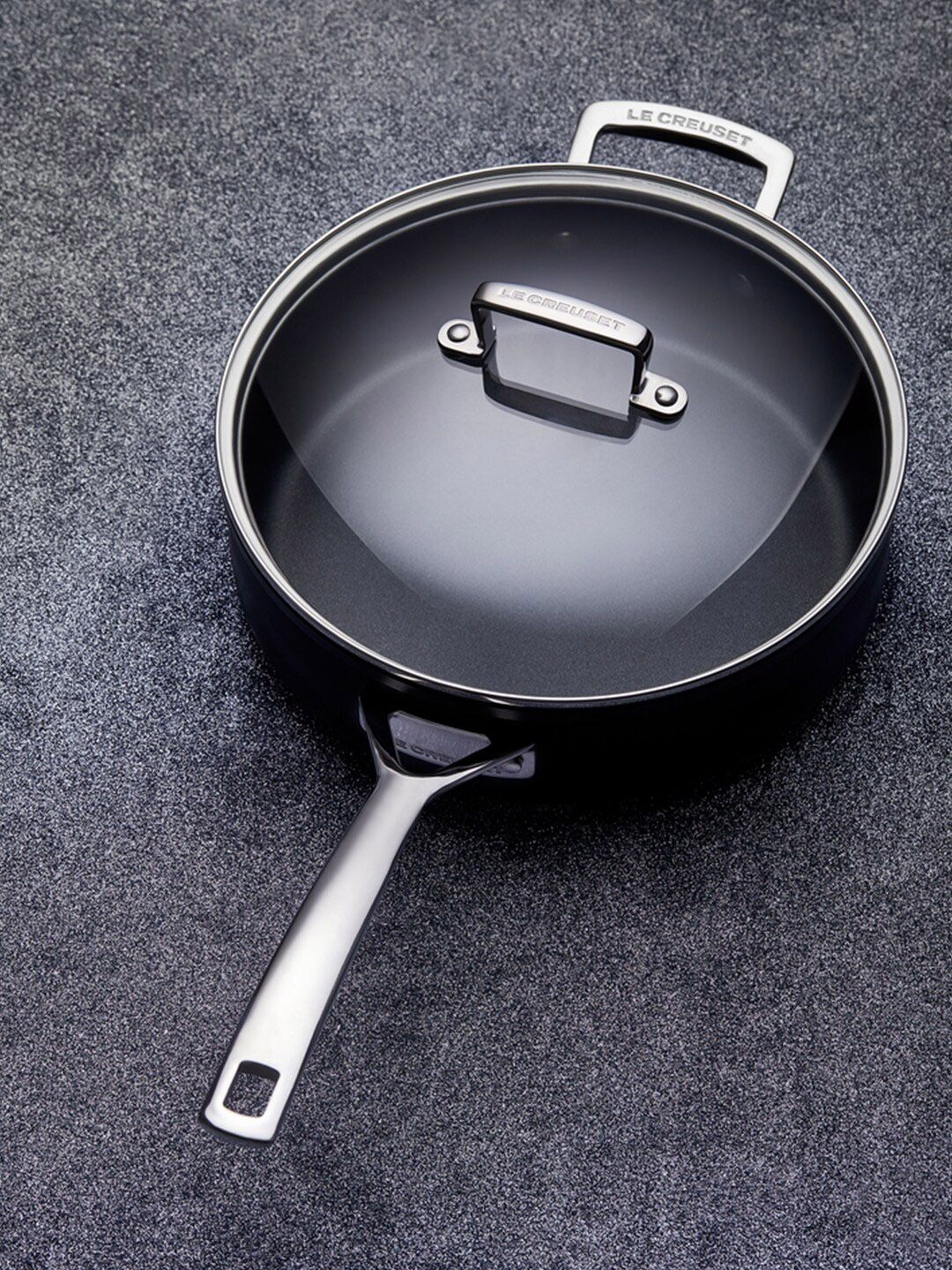 LE CREUSET Black & Silver-Toned Solid Wok with Lid Price in India