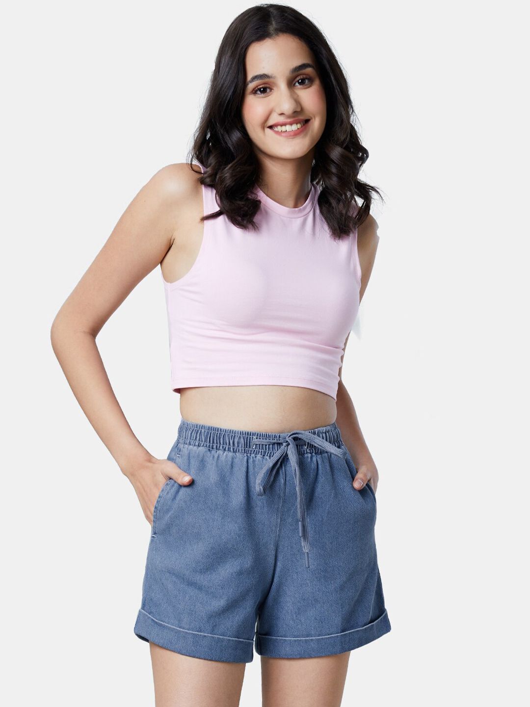 The Souled Store Women Blue Regular Fit Denim Shorts Price in India