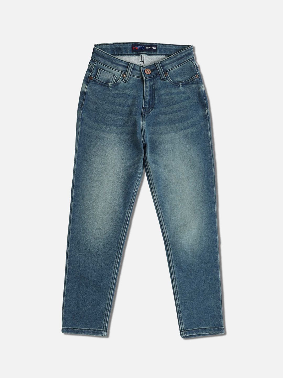Pepe Jeans Boys Blue Regular Fit Light Fade Stretchable Jeans