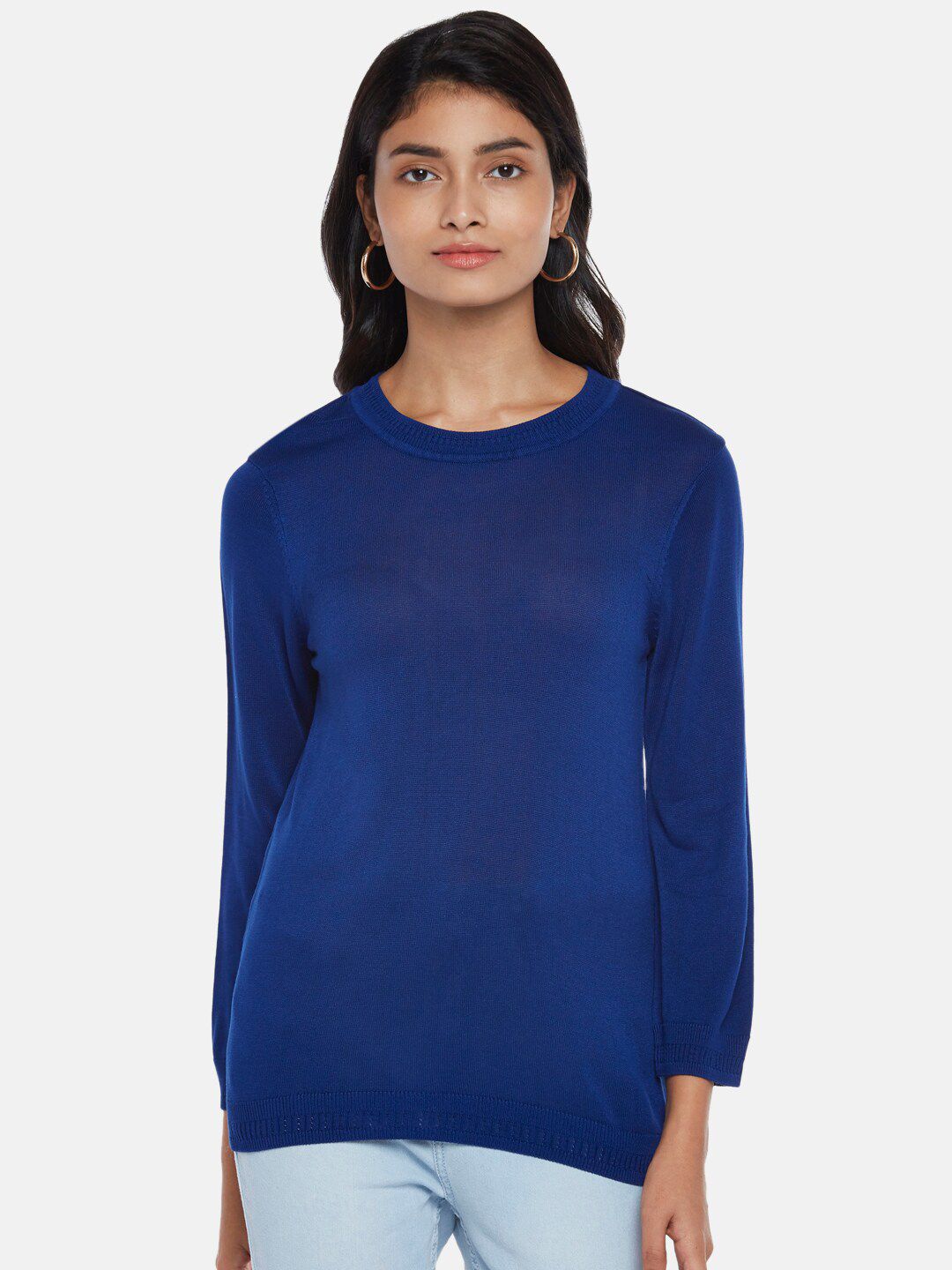 Honey by Pantaloons Women Blue Cable Knit Pullover Price in India