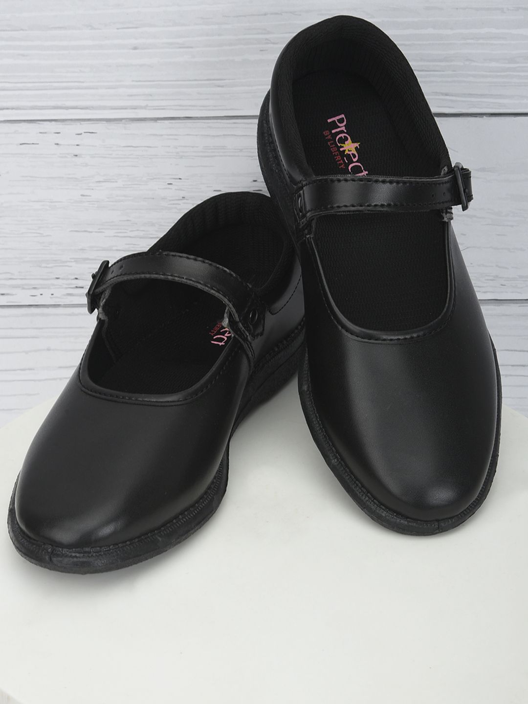 Liberty Girls Black School Shoes