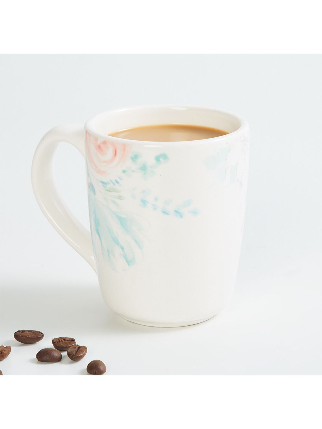 Home Centre White Printed Stoneware Matte Mug Price in India