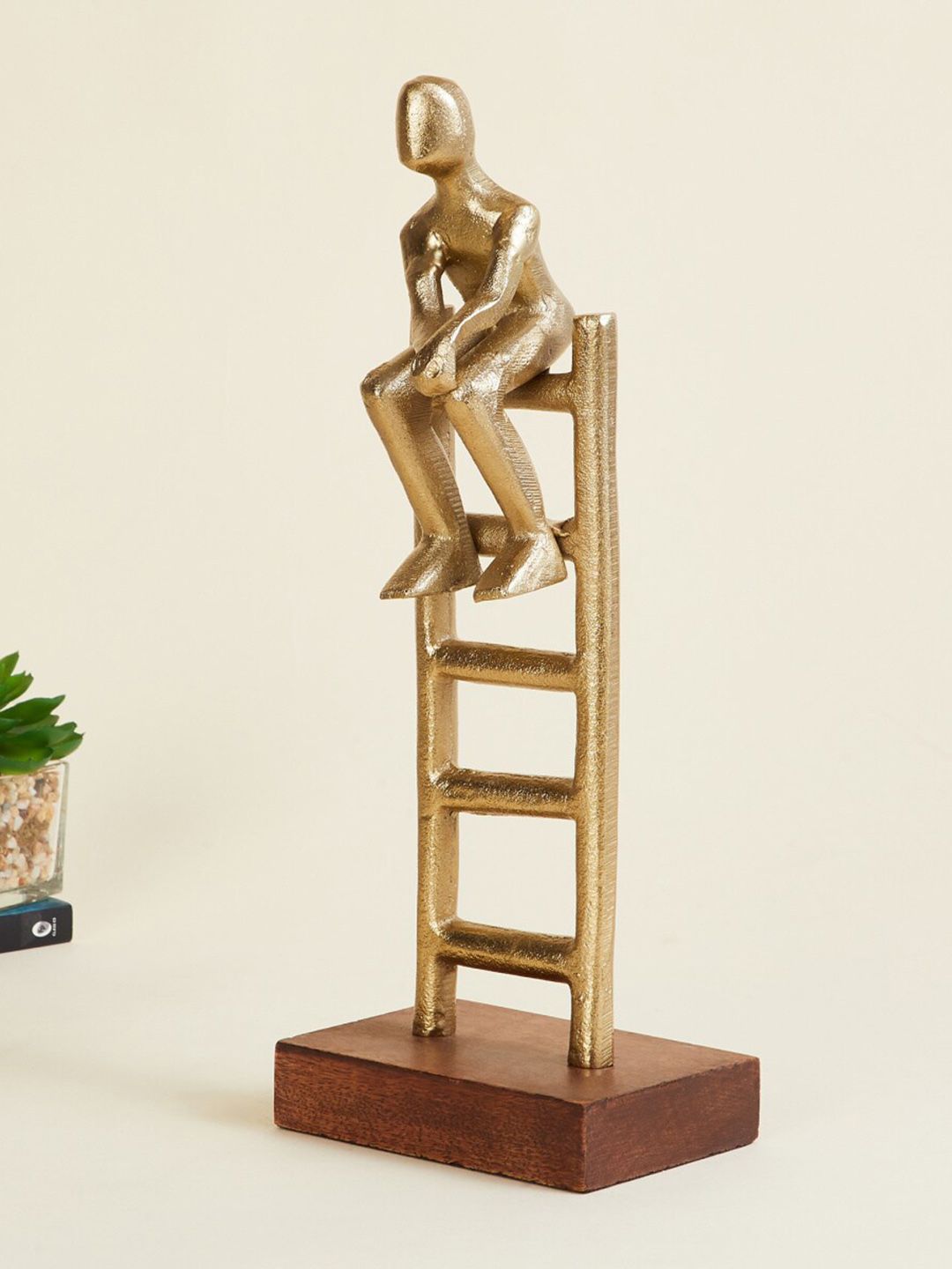 Home Centre Gold Fiesta Zidane Textured Aluminium Thinking Man Figurine Showpiece Price in India