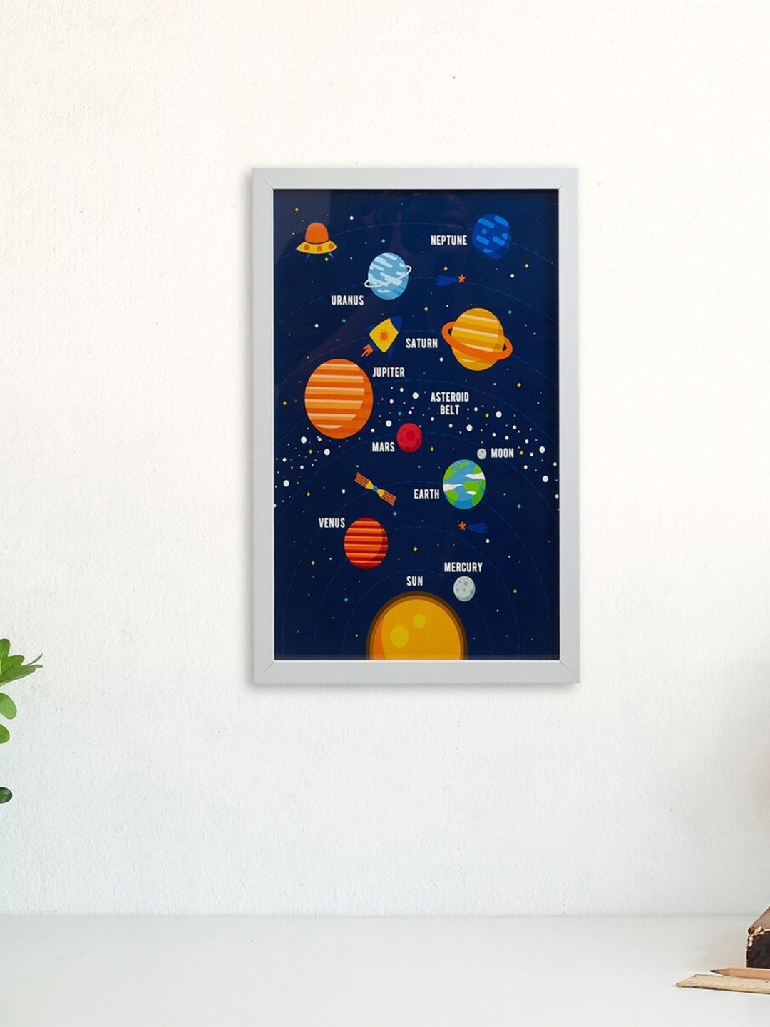 Home Centre Blue & Yellow Solar System Printed Wooden Photo Frames Price in India