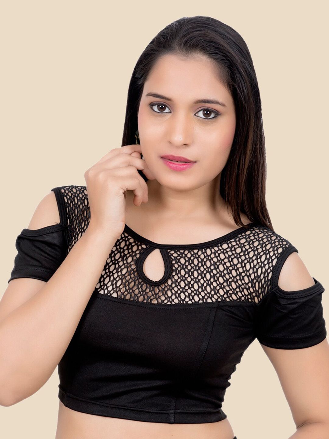 FEMMIBELLA Black Solid Saree Blouse Price in India