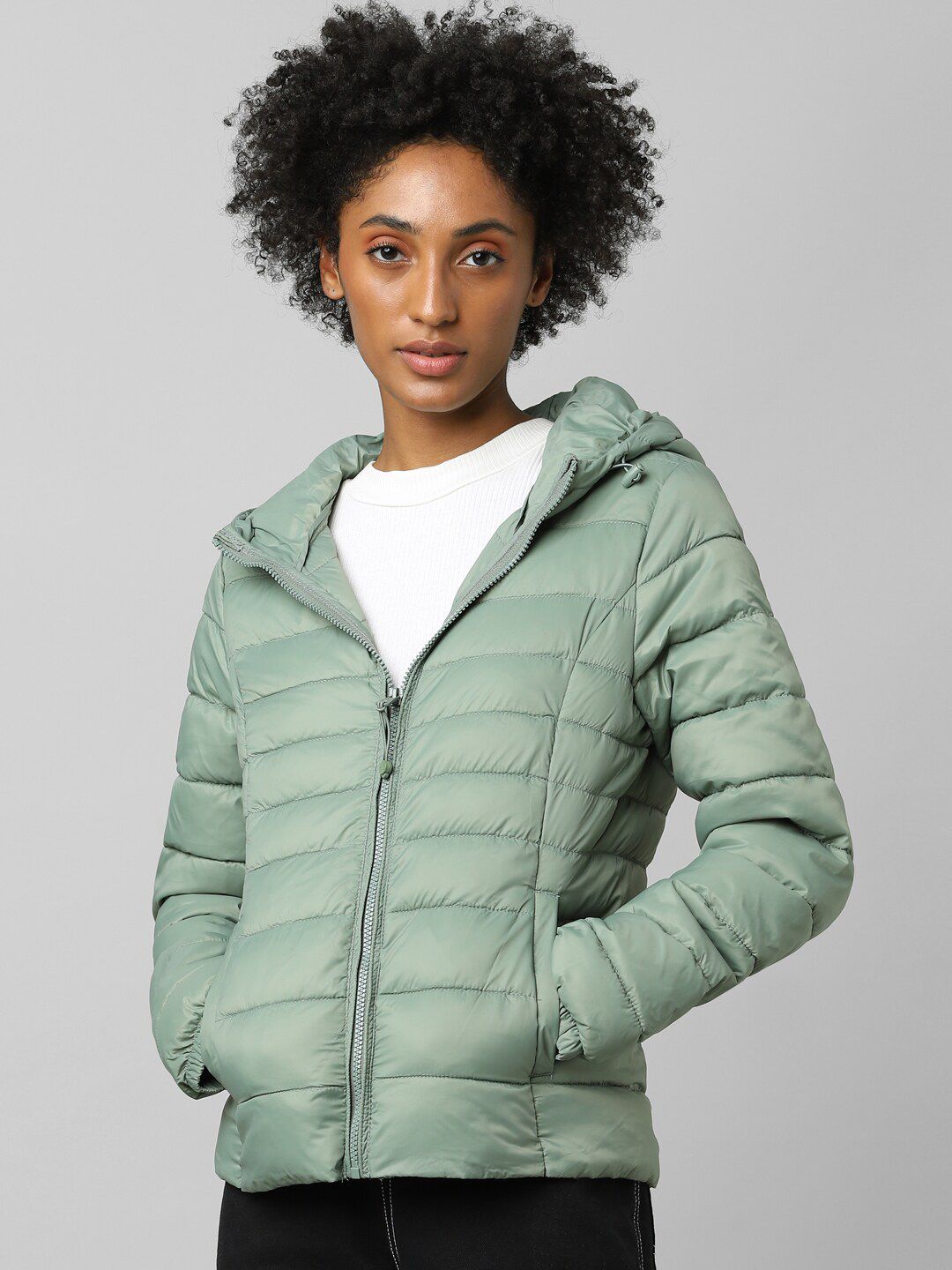 ONLY Women Green Puffer Jacket Price in India