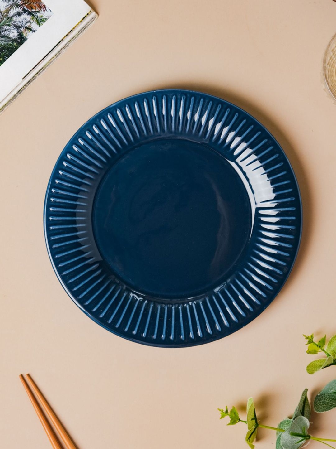 Nestasia Blue Ceramic Royal Snack Plate Price in India