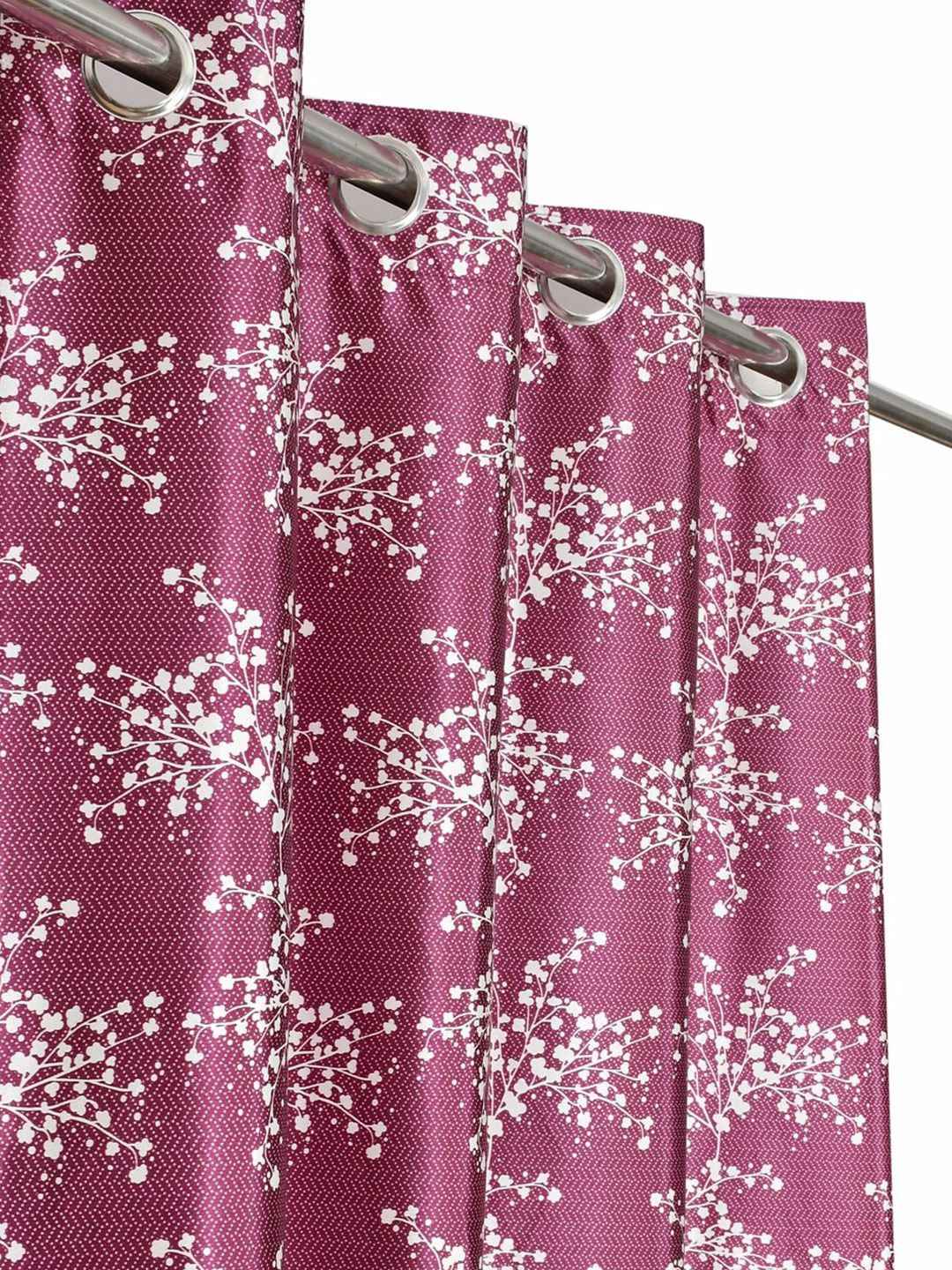 MULTITEX Purple Set of 2 Floral Window Curtain Price in India