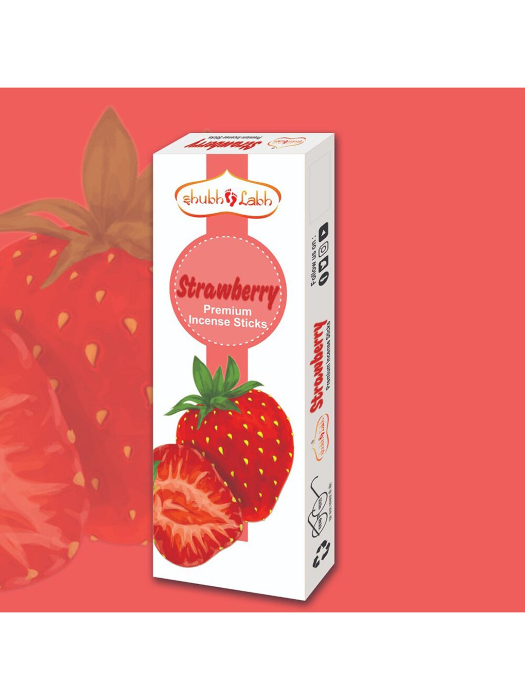 Shubh Labh Set Of 12 Black Strawberry Fragrances Incense Sticks 40 Grams Price in India
