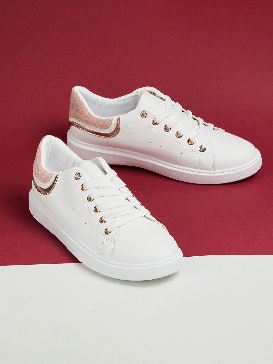 Ginger by Lifestyle Women Pink Textured PU Sneakers Price in India