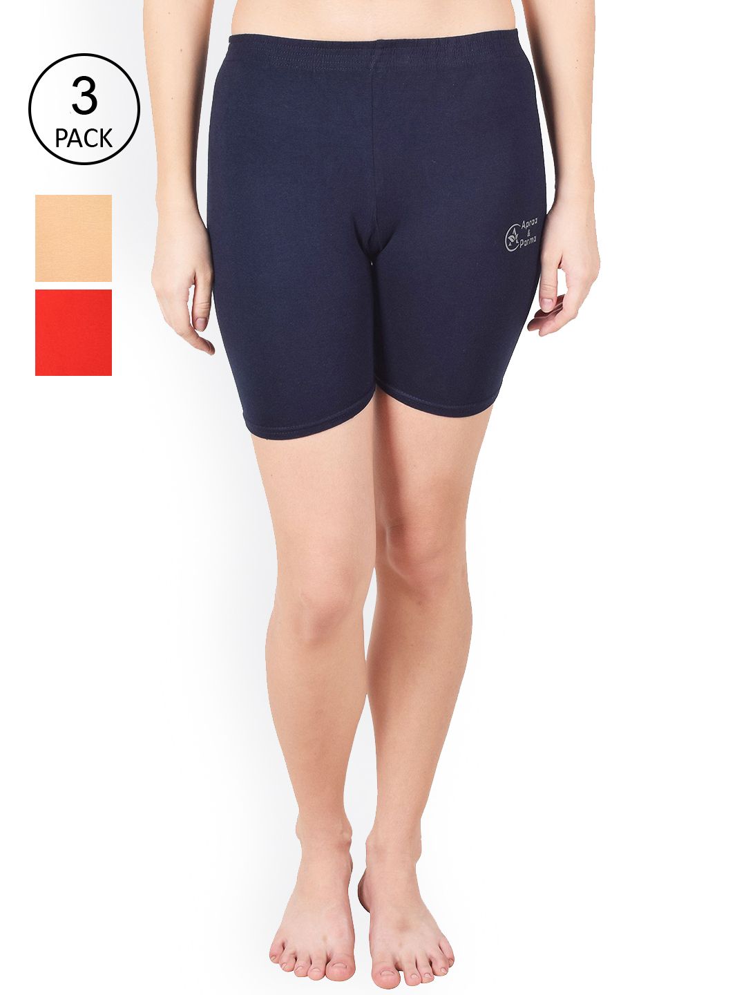 Apraa & Parma Women Beige Slim Fit Cycling Sports Shorts Price in India