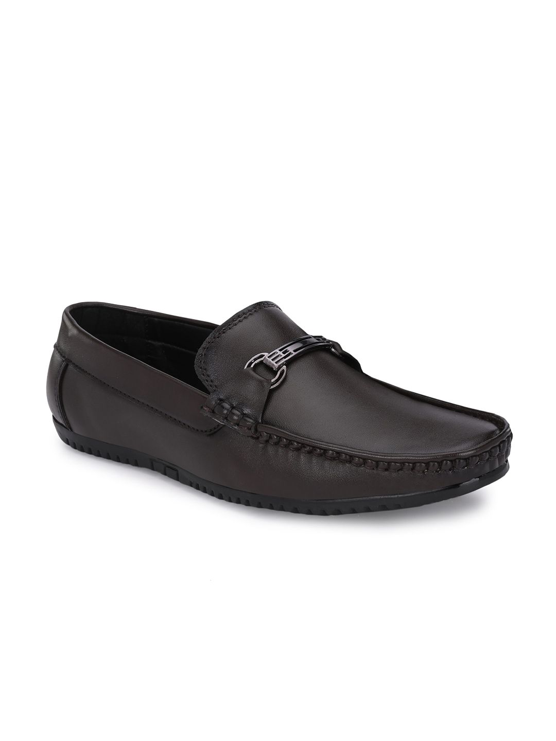 Azzaro Black Men Brown Loafers