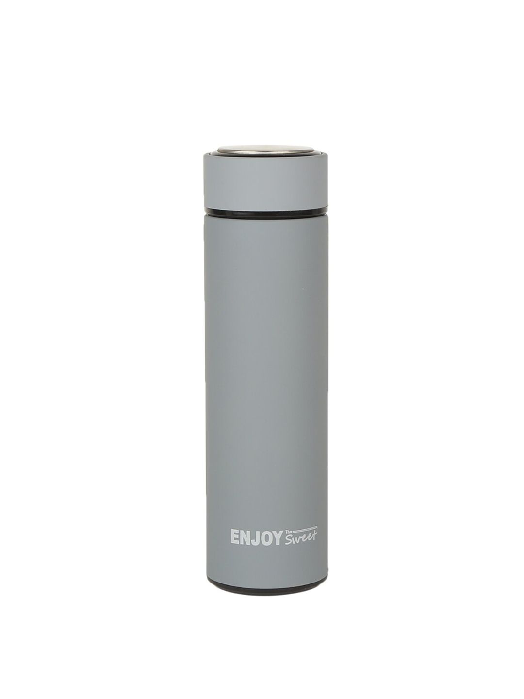 ISWEVEN Grey Solid Double Wall Vacuum Water Bottle Price in India